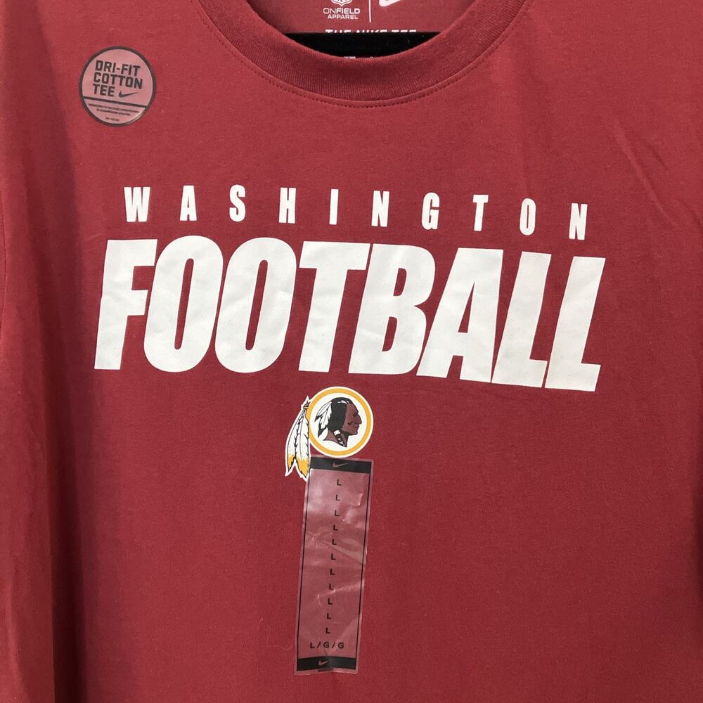 Washington Football Redskins NFL Nike Tee T Shirt Mens L Burgundy Short Sleeve - Picture 2 of 7